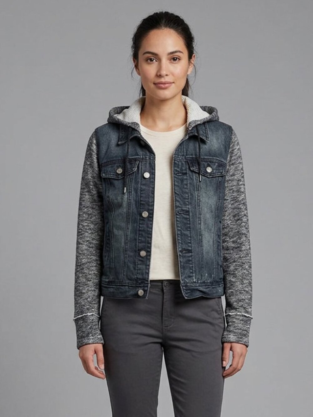 Black and Grey denim jacket